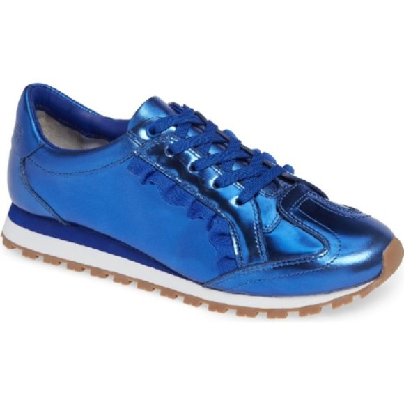 Tory Sport Ruffle Sneaker Metallic Blue 